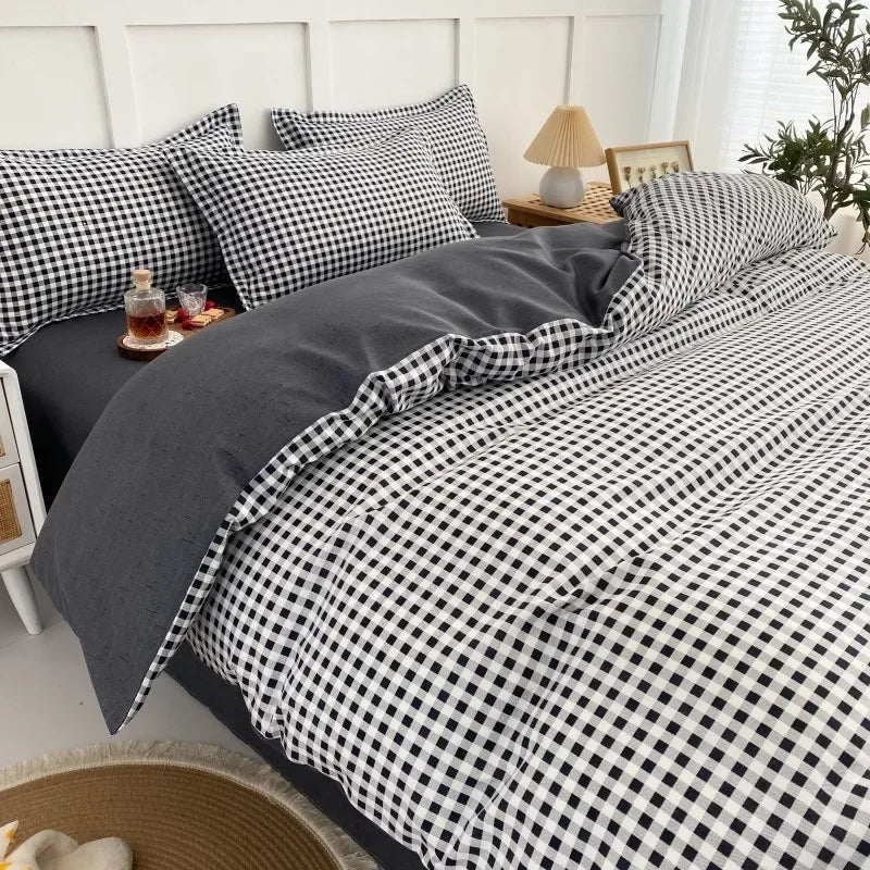 Kawaii Bear Printed Bed Set Floral Duvet Cover Pillowcase Bedding Set Cute Dog Bed Linen Sheet Quilt Cover Full Queen King Size
