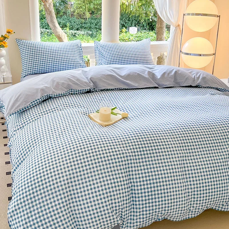 Kawaii Whale Printed Bed Set Floral Duvet Cover Pillowcase Bedding Set Cute Dog Bed Linen Sheet Quilt Cover Full Queen King Size