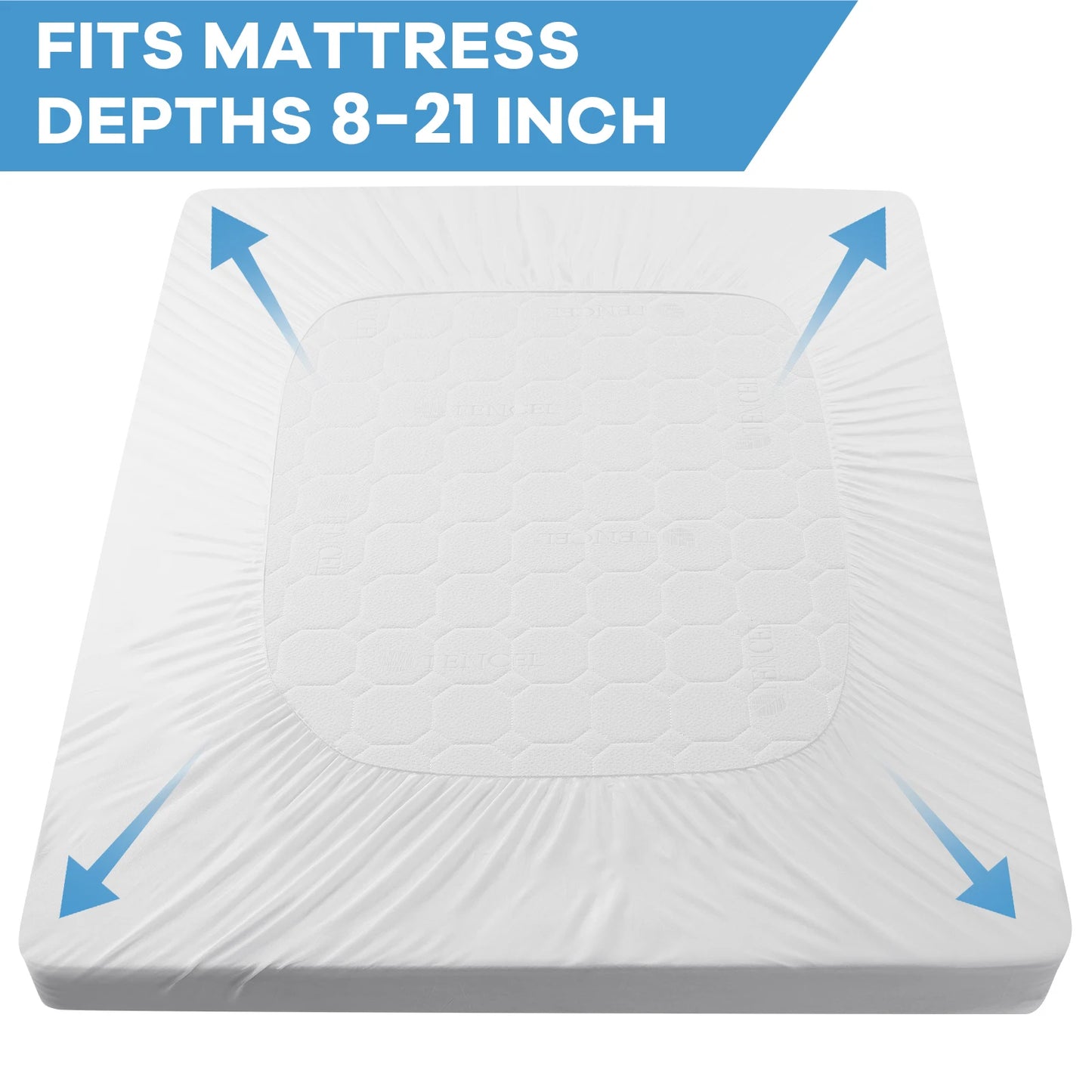 Mattress Pad Quilted Fitted Mattress Protector Cooling Pillow Top Mattress Cover Breathable Fluffy Soft Mattress