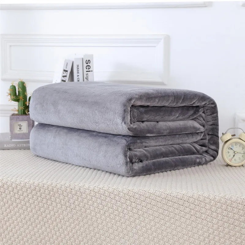 Fluffy Cloud Mink Fur Blanket Flannel Plush Comfortable Thickened and Warm Soft Sofa Throw Blanket For Air-Conditioned Room