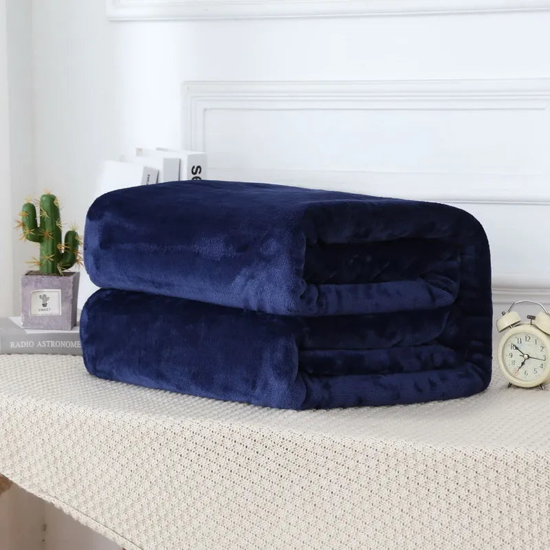 Fluffy Cloud Mink Fur Blanket Flannel Plush Comfortable Thickened and Warm Soft Sofa Throw Blanket For Air-Conditioned Room