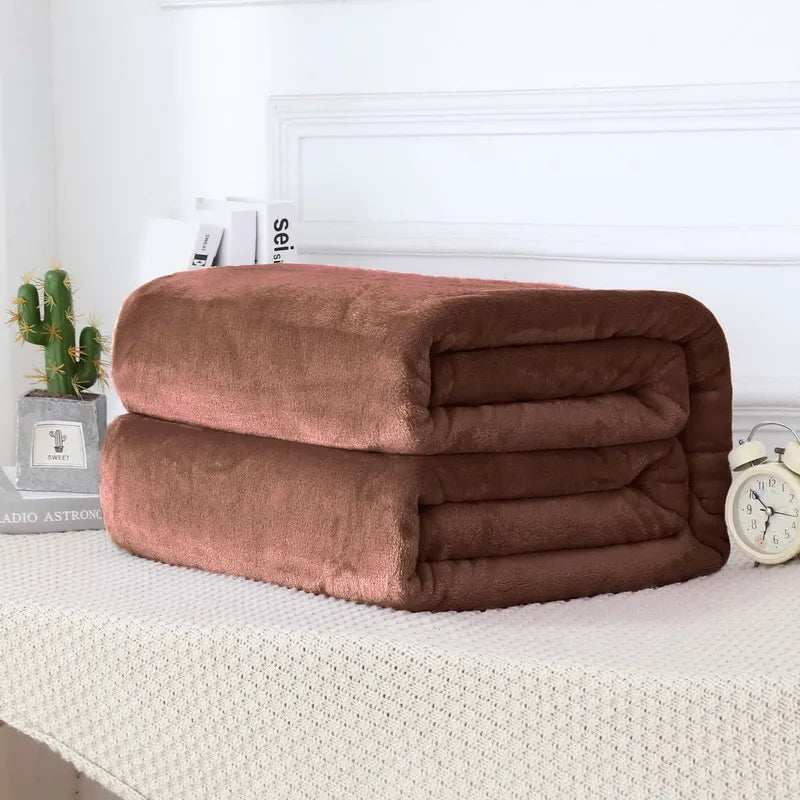 Fluffy Cloud Mink Fur Blanket Flannel Plush Comfortable Thickened and Warm Soft Sofa Throw Blanket For Air-Conditioned Room