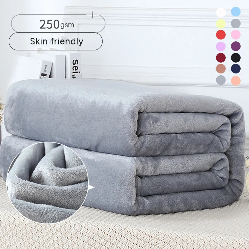 Fluffy Cloud Mink Fur Blanket Flannel Plush Comfortable Thickened and Warm Soft Sofa Throw Blanket For Air-Conditioned Room