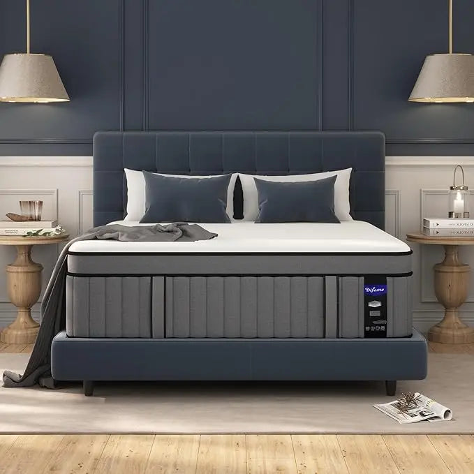 King Mattress with Individual Pocket Spring, Hybrid Cal King Mattress in a Box,Memory Foam Mattress, California King Size