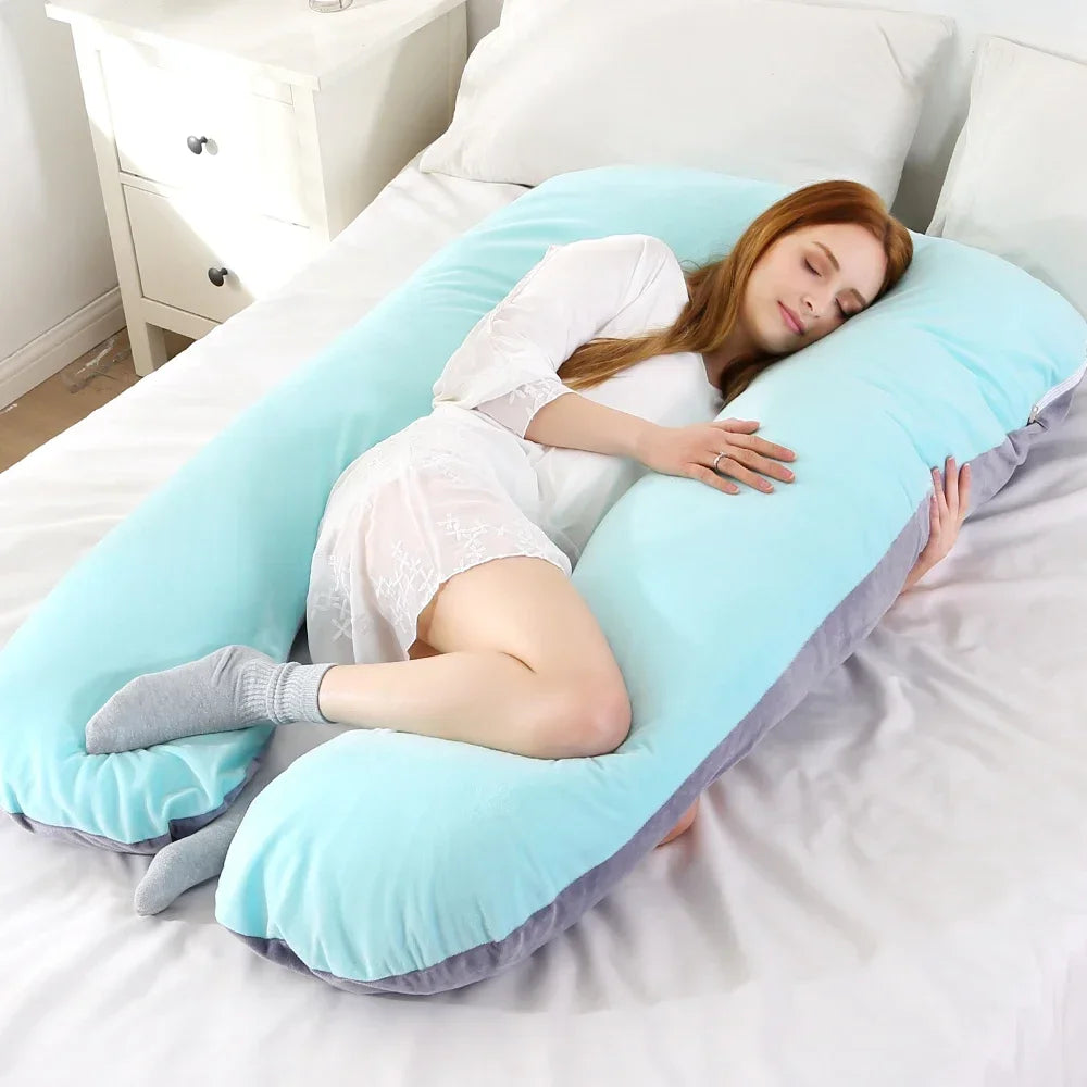 Soft Fleece Pregnant Pillow Gravida U Type Lumbar Pillow Multi Function Side Protect Cushion for Pregnancy Women Dropshipping
