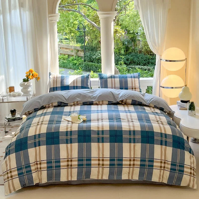 Kawaii Bear Printed Bed Set Floral Duvet Cover Pillowcase Bedding Set Cute Dog Bed Linen Sheet Quilt Cover Full Queen King Size