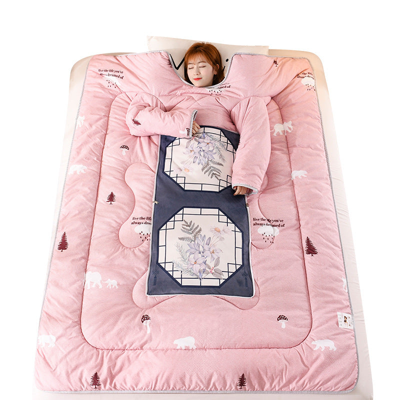 Thickened Sleeping Bag Anti-kick Quilt Sleeves Pillow Type For Lazy Dormitory Quilt