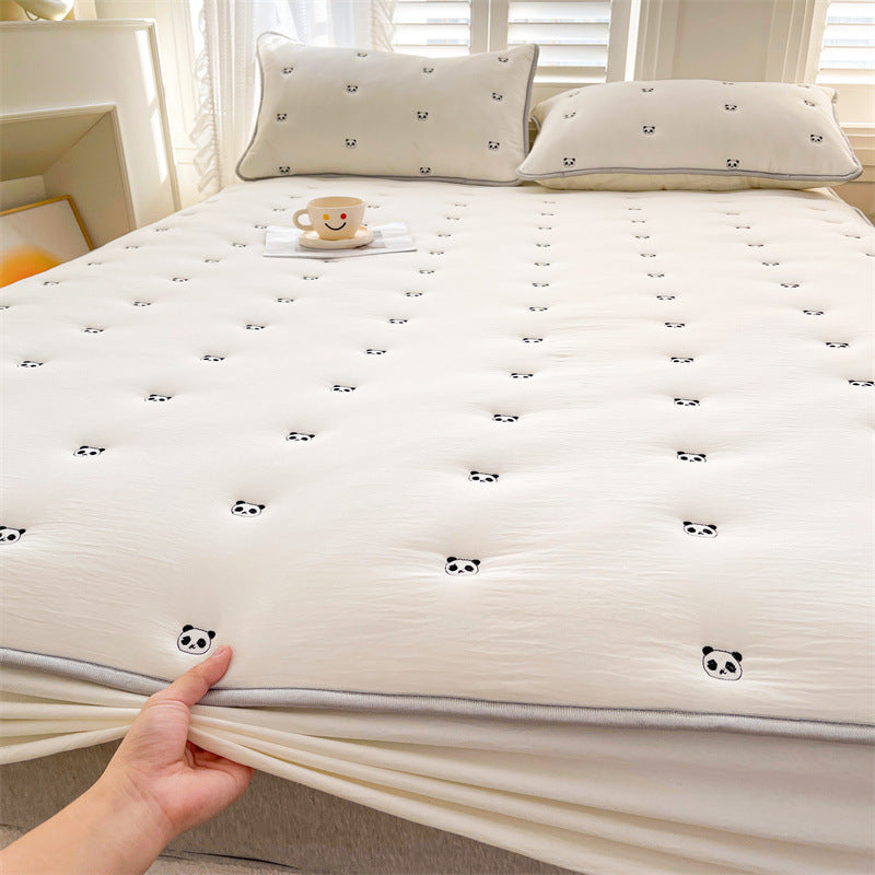 New Soybean Fiber Quilted Fitted Sheet Single Piece
