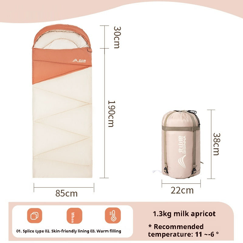 Outdoor Camping Travel Thickened Cold Protection Warm Sleeping Bag