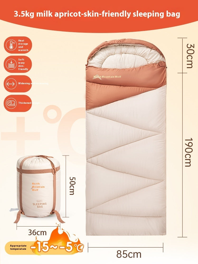Outdoor Camping Travel Thickened Cold Protection Warm Sleeping Bag