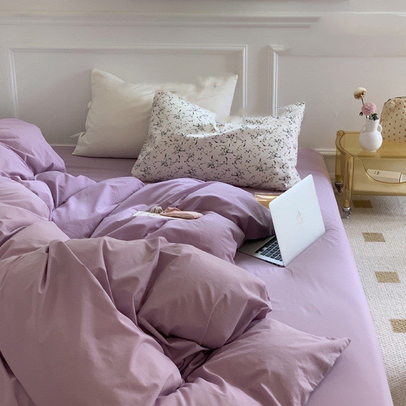 Juego de cama de estilo cabaña en color liso