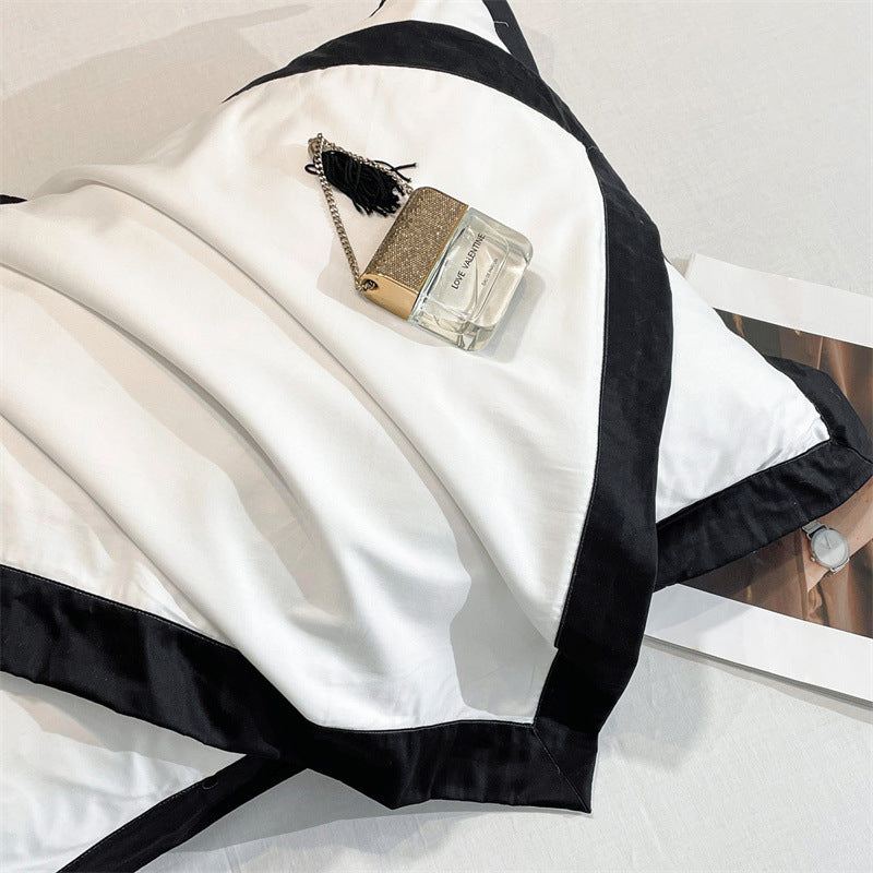 Conjunto de cuatro piezas de sarga de terciopelo largo de alta calidad y sencillo