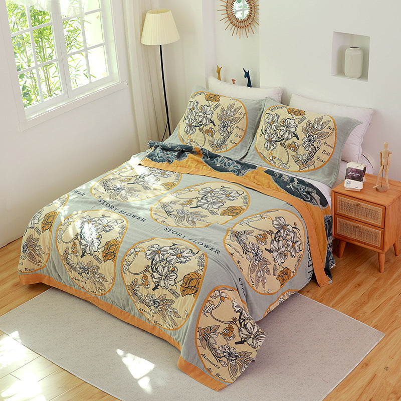Juego de cama multifuncional de tres piezas de gasa de algodón