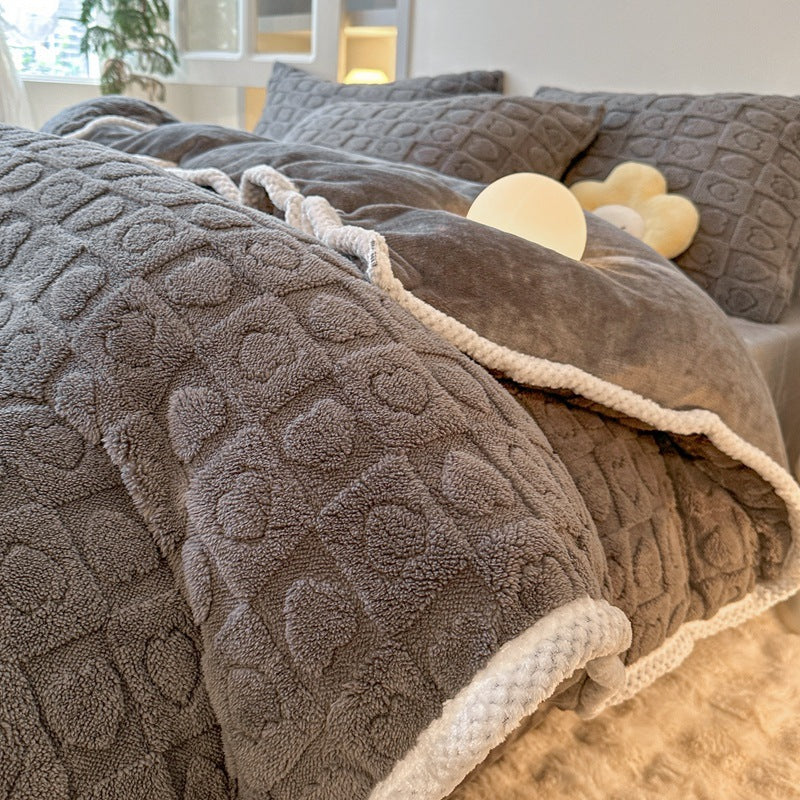 Housse de couette quatre pièces en taffetas épais tridimensionnel