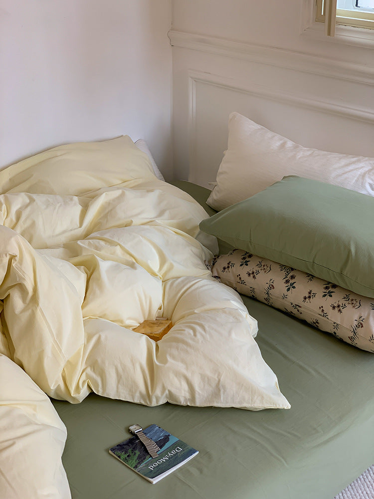 Juego de cama de estilo cabaña en color liso