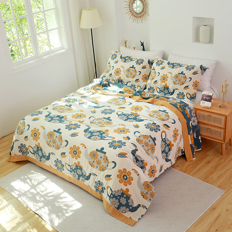 Juego de cama multifuncional de tres piezas de gasa de algodón