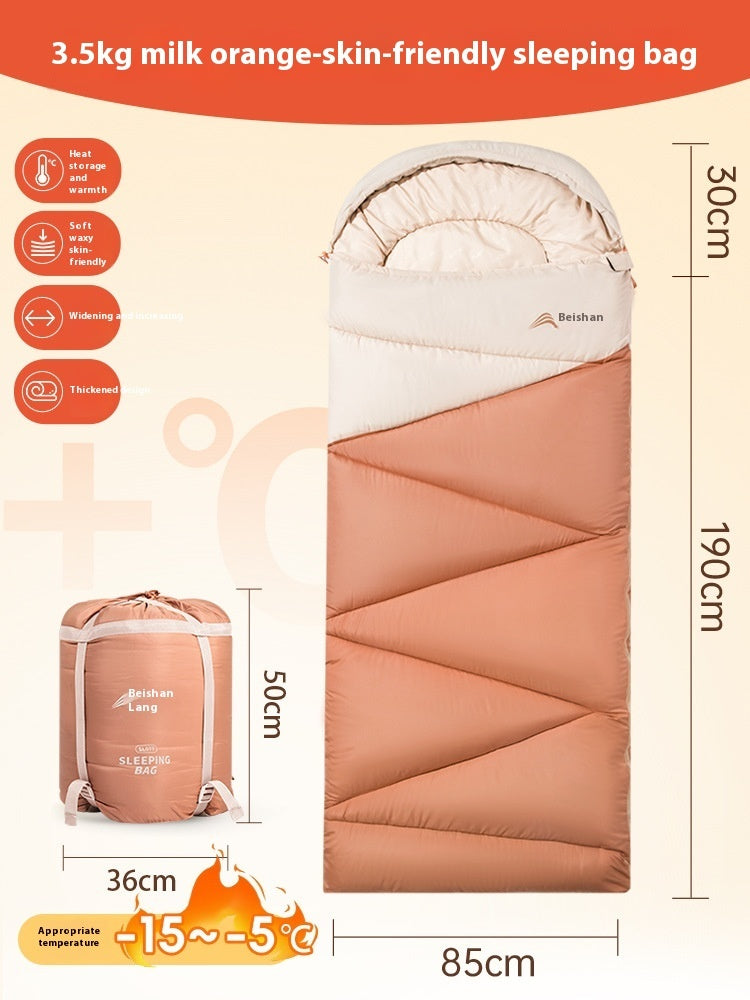 Outdoor Camping Travel Thickened Cold Protection Warm Sleeping Bag