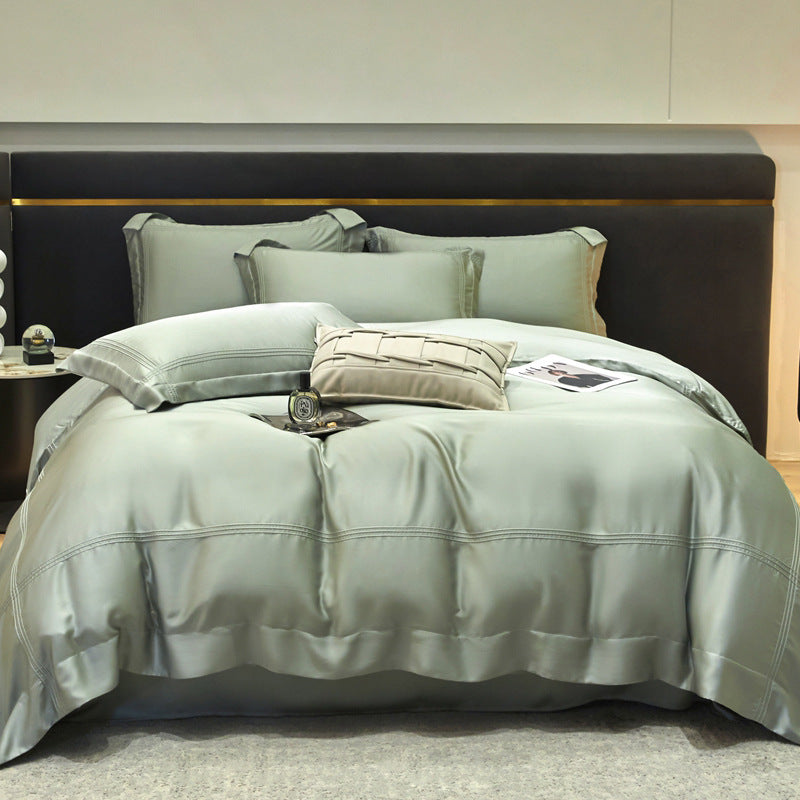 Conjunto de cuatro piezas de tencel 100% lyocell de color liso