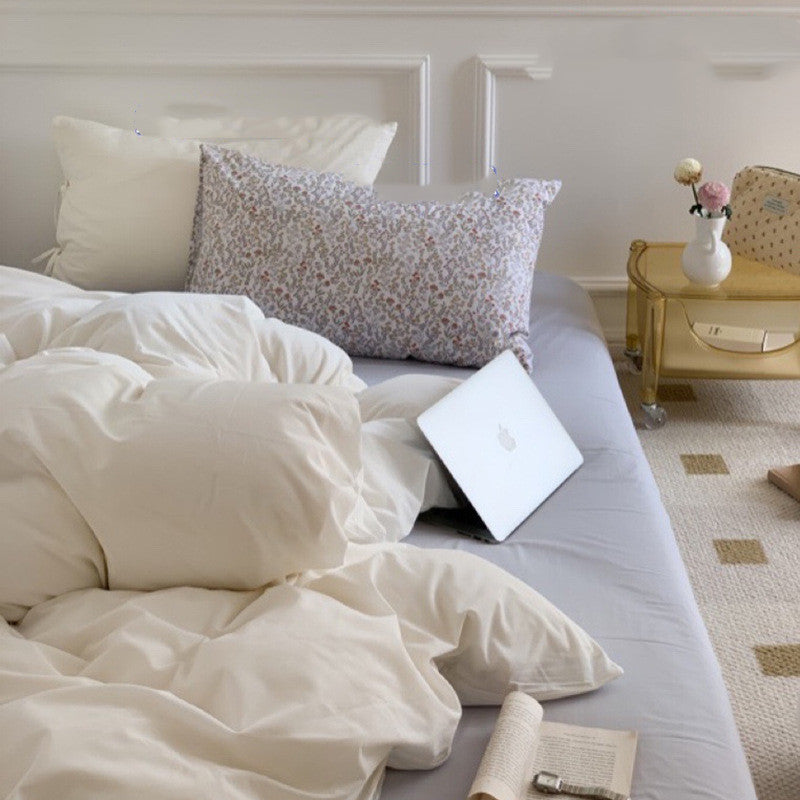 Juego de cama de estilo cabaña en color liso