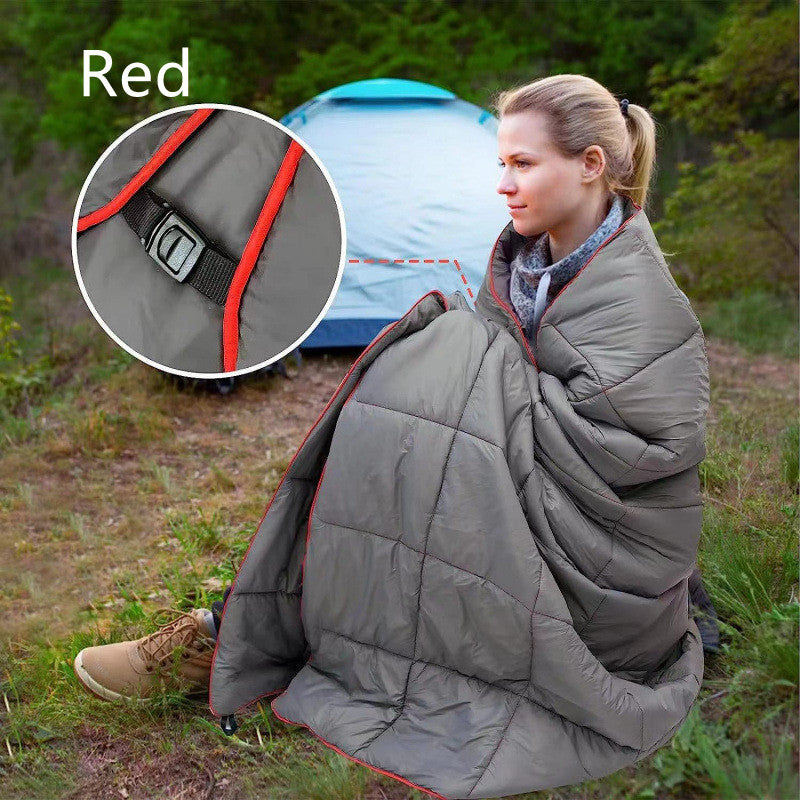Manta de plumas para acampar al aire libre, portátil, impermeable, para senderismo y uso diario.