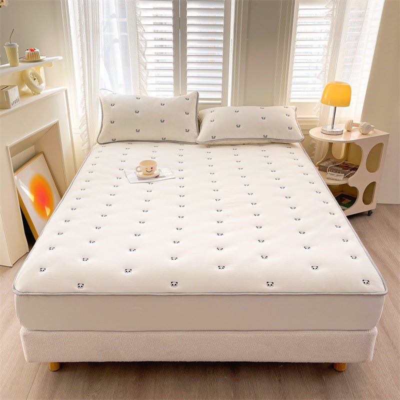 New Soybean Fiber Quilted Fitted Sheet Single Piece