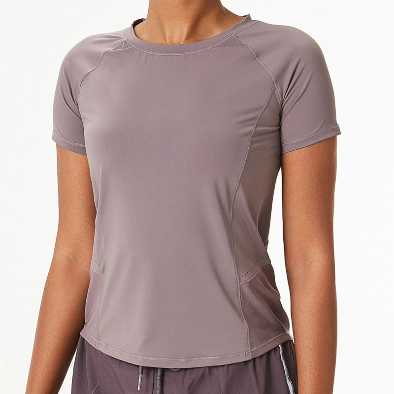 Yoga Clothing Top Nude Feel Sports Top Women Beauty Back Loose Fitness Top Running T shirt