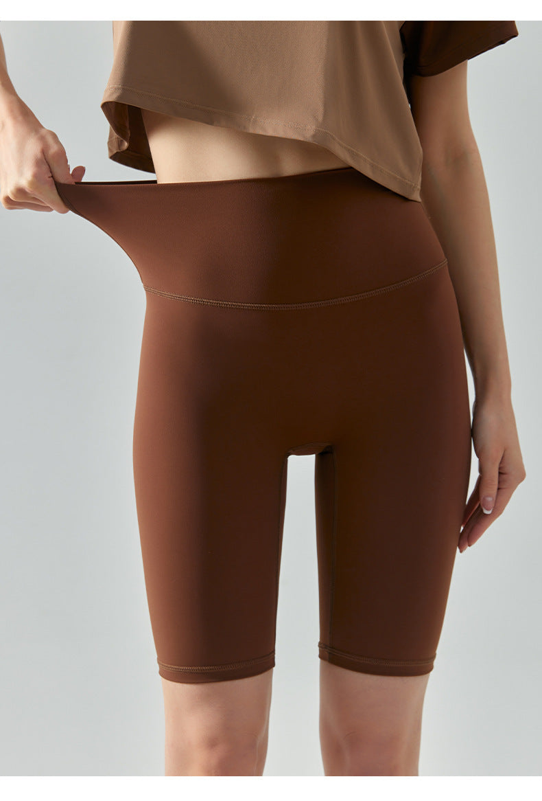 Fifth Pants Cool Yoga Shorts Skin-Friendly Hip Lifting Nude Feel Outdoor Cycling Pants High Elastic Sports Workout Clothes