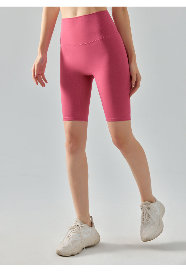 Fifth Pants Cool Yoga Shorts Skin-Friendly Hip Lifting Nude Feel Outdoor Cycling Pants High Elastic Sports Workout Clothes