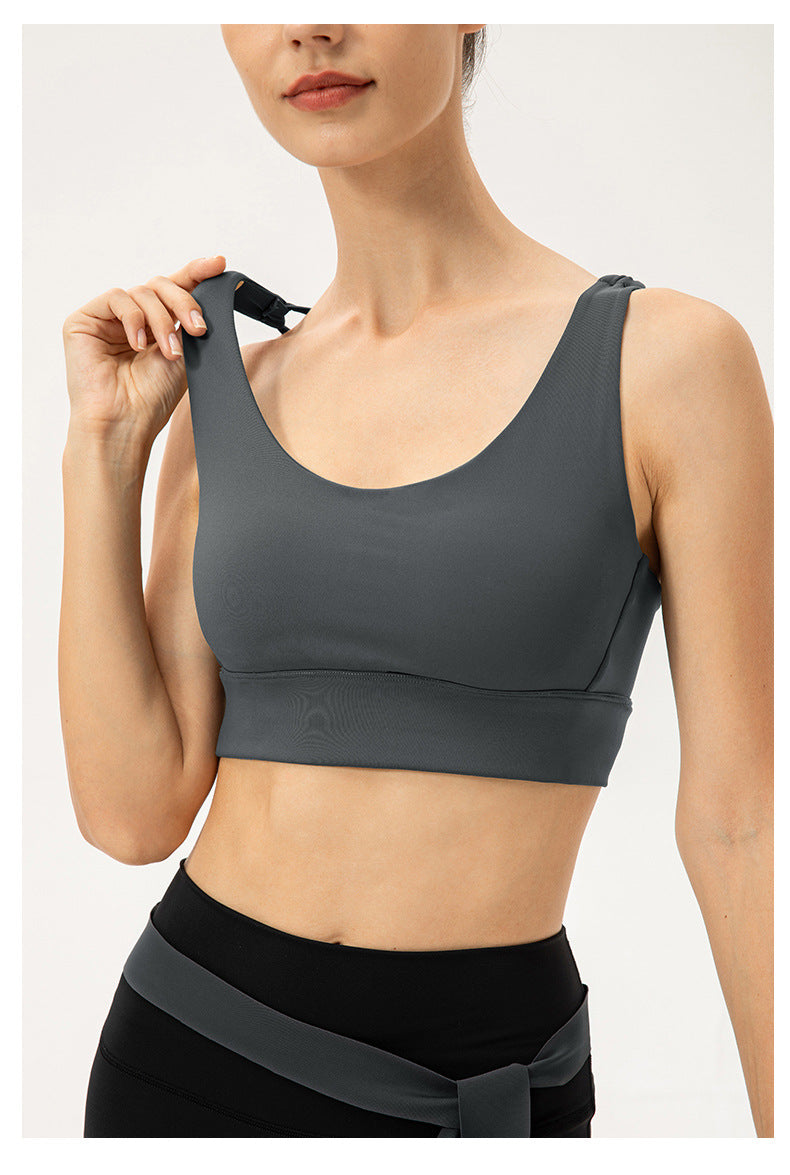 One Piece Yoga Bra Women Shockproof Push up Sports Vest Breathable Nude Feel Running Workout Underwear