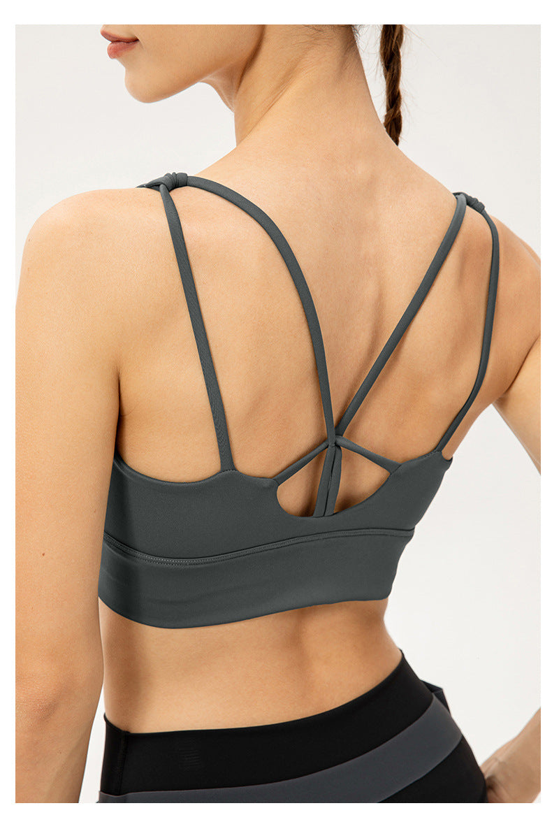 One Piece Yoga Bra Women Shockproof Push up Sports Vest Breathable Nude Feel Running Workout Underwear