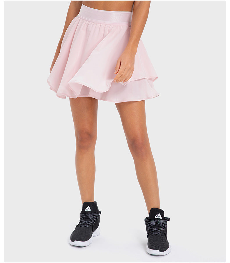 Jupe de tennis synthétique deux pièces refroidie à l'eau, séchage rapide, doublure, sac latéral, short de yoga anti-exposition pour femme