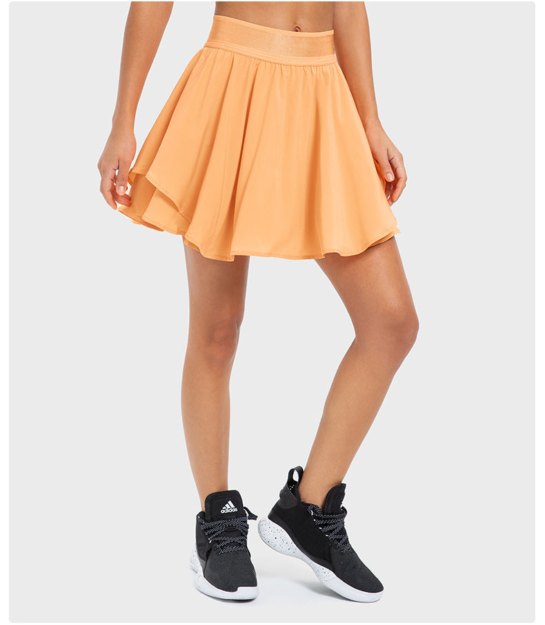 Jupe de tennis synthétique deux pièces refroidie à l'eau, séchage rapide, doublure, sac latéral, short de yoga anti-exposition pour femme