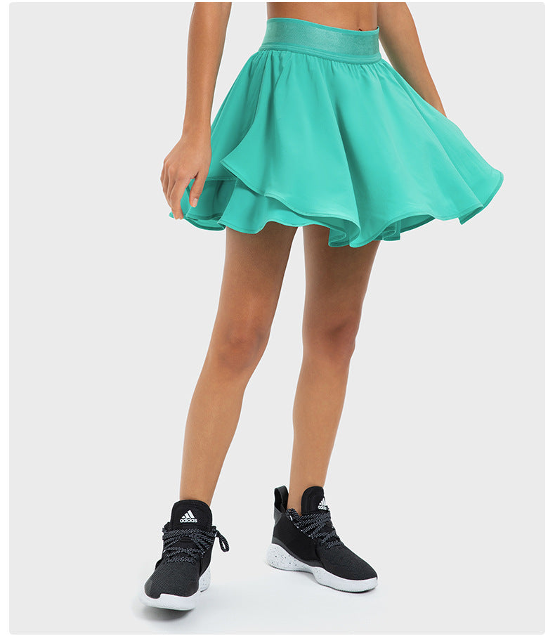 Jupe de tennis synthétique deux pièces refroidie à l'eau, séchage rapide, doublure, sac latéral, short de yoga anti-exposition pour femme