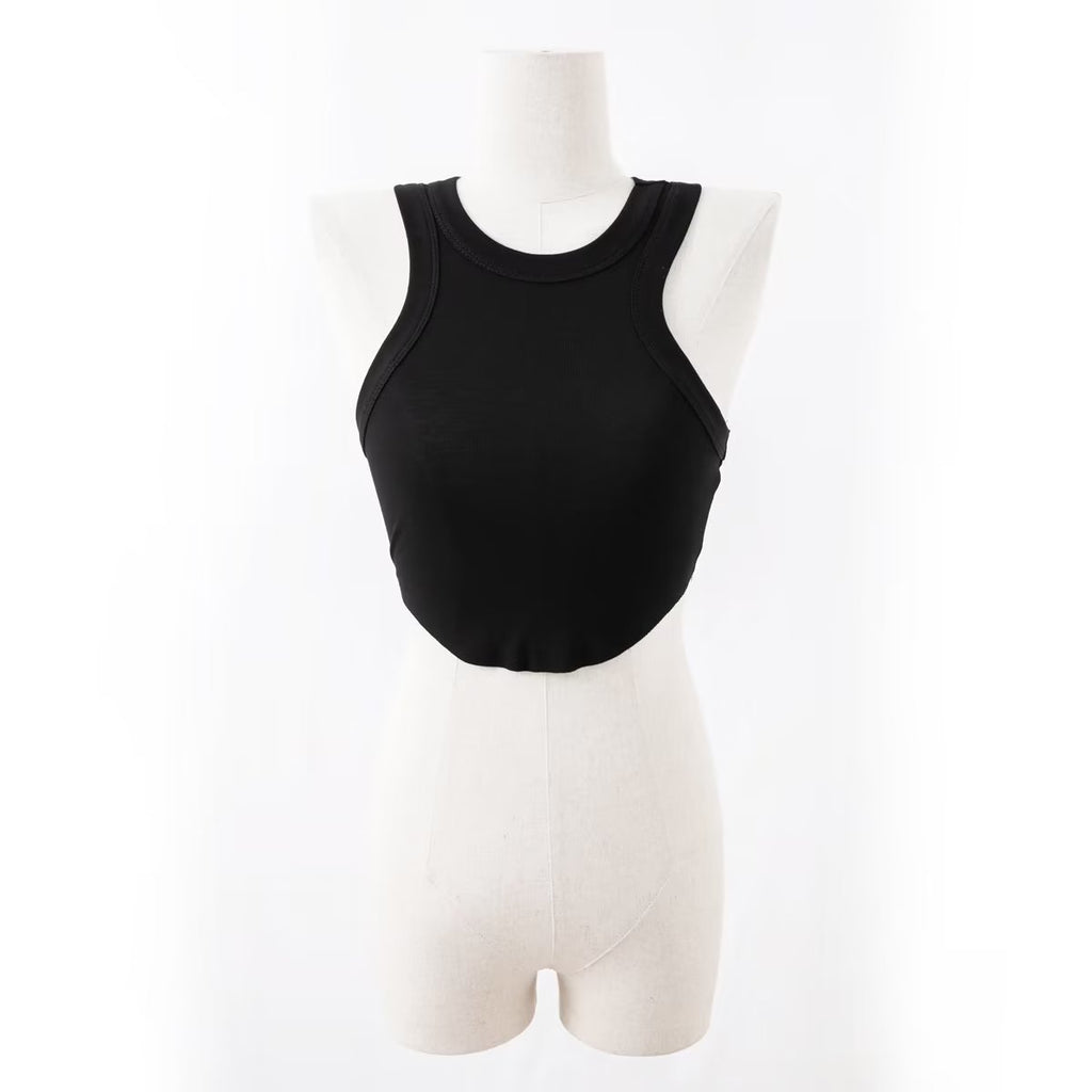 Chaleco deportivo para mujer, fitness, yoga, baile, running, acolchado para el pecho, rayas hundidas, con forma de I, de secado rápido.