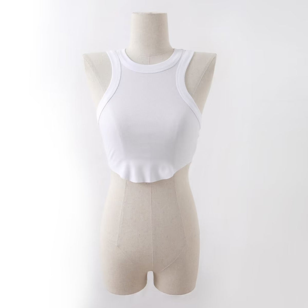 Chaleco deportivo para mujer, fitness, yoga, baile, running, acolchado para el pecho, rayas hundidas, con forma de I, de secado rápido.