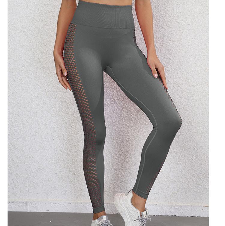 Pantalones de yoga con cortes ahuecados para mujer, ropa de entrenamiento, leggings deportivos de cintura alta con realce de cadera, pantalones de entrenamiento, ropa de yoga sin costuras