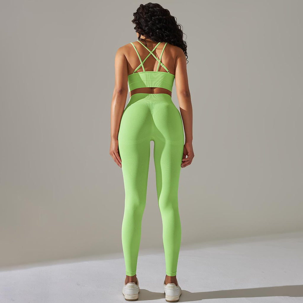 Soutien-gorge d'exercice pour le dos, modelage abdominal, taille haute, collants de levage des hanches, vêtements de yoga, leggings sains