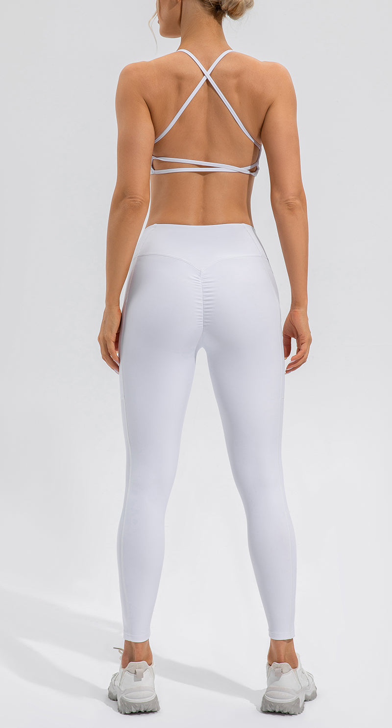 Sujetador de yoga con tacto nude para mujer, ropa interior deportiva a prueba de golpes, push up, espalda de belleza, sujetador de fitness