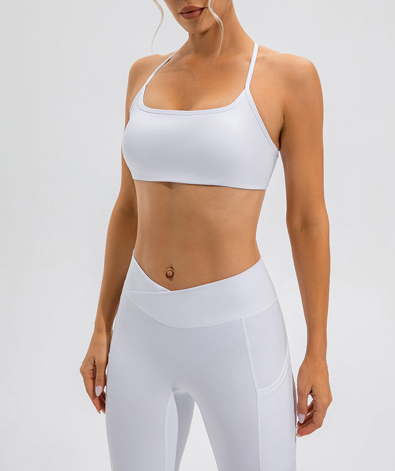 Sujetador de yoga con tacto nude para mujer, ropa interior deportiva a prueba de golpes, push up, espalda de belleza, sujetador de fitness