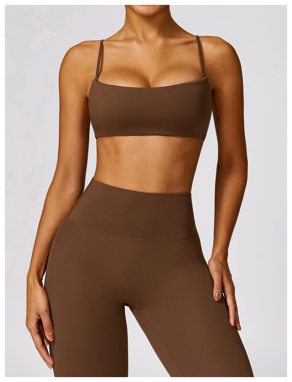 Sujetador de yoga con tirantes interiores, espalda de belleza, tacto piel, secado rápido, ropa interior deportiva, ropa interior ajustada para entrenamiento.