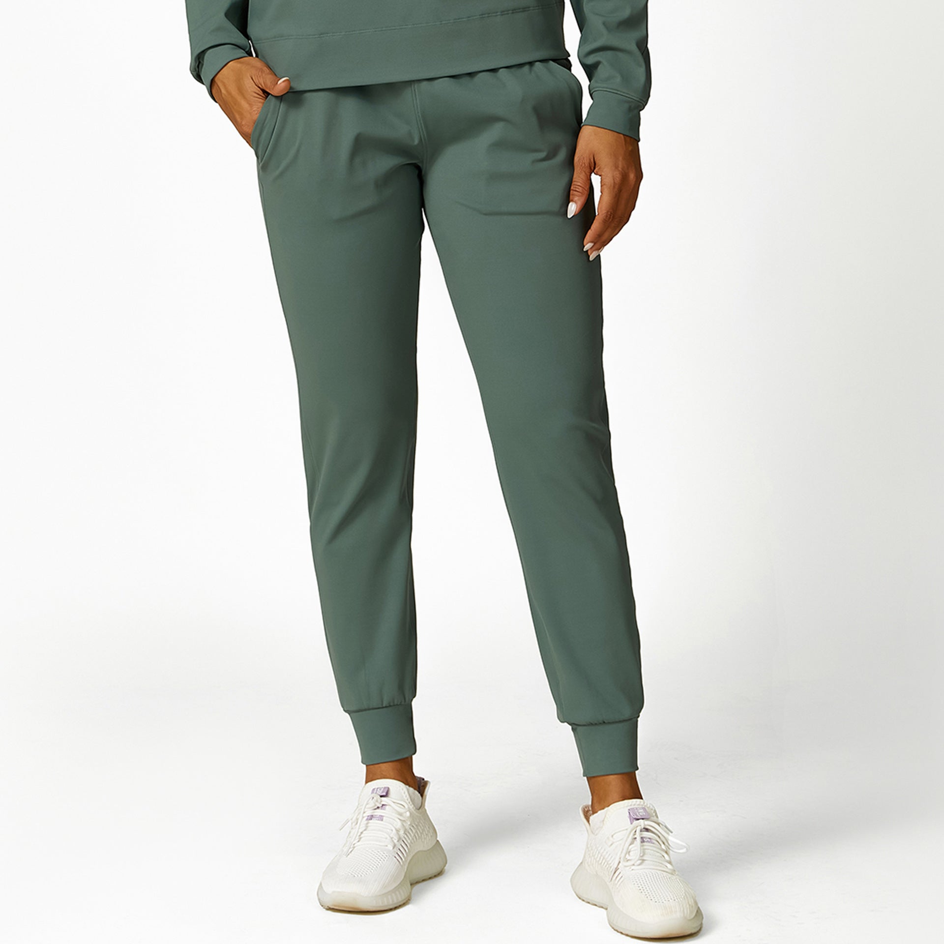 Women Loose Hooded Sweatshirt Drawstring at Hem Sweater Women Sports Sweatpants Yoga Clothes Sports Sets