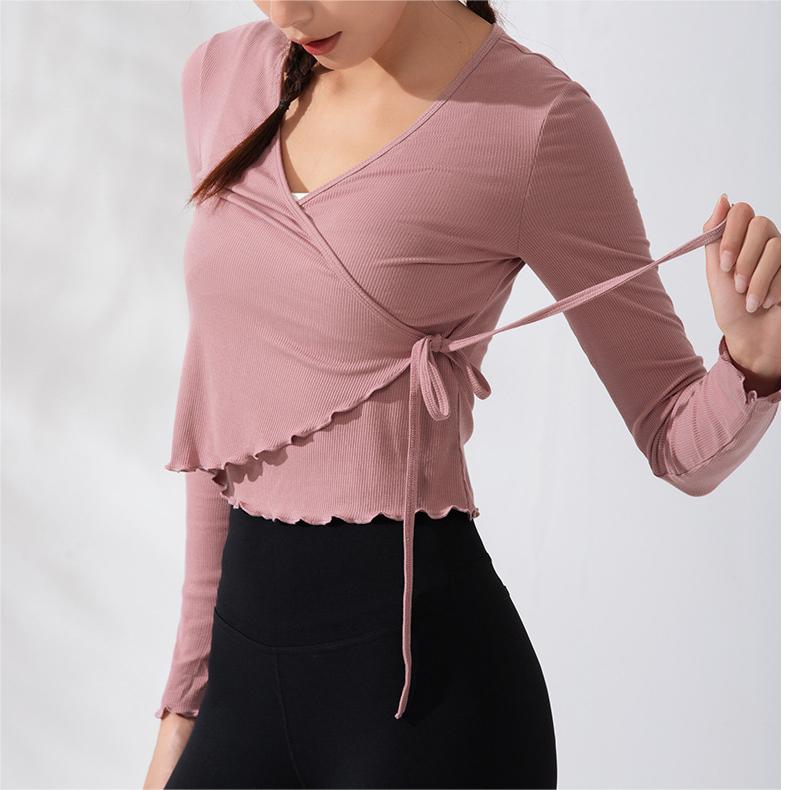 Ropa deportiva ajustada para mujer, camiseta deportiva de color liso para correr, camiseta de manga larga, ropa exterior elástica para yoga, otoño