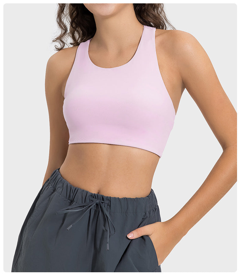 Gilet de yoga haute résistance, bonnet amovible, résistant aux chocs, respirant, avec coussinet de poitrine, sous-vêtements d'entraînement pour femmes