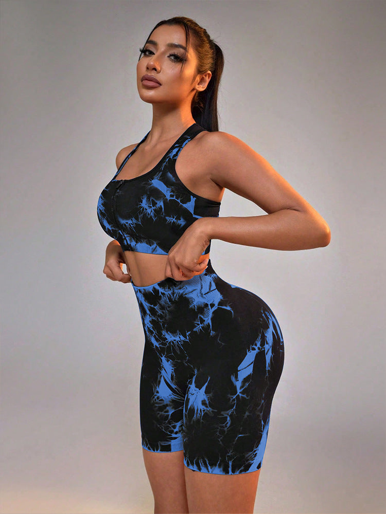 Traje de yoga ajustado sin costuras para mujer, de secado rápido, con efecto contracción abdominal y levantamiento de cadera.