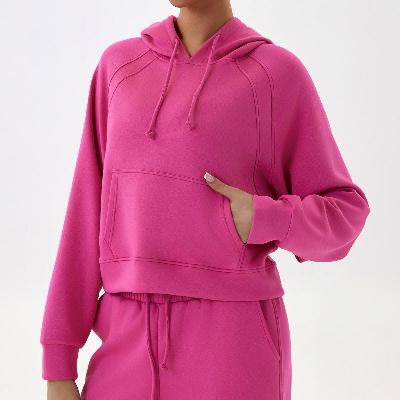 Suéter informal para ejercicio con capucha, top holgado para otoño e invierno, para correr al aire libre, entrenamiento y fitness.