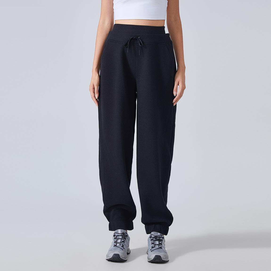 5544Autumn Winter Fleece lined Thermal Workout Pants Women All Matching Casual Sweatpants Loose Tappered Fitness Yoga Pants