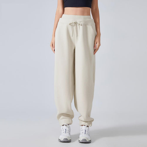 5544Autumn Winter Fleece lined Thermal Workout Pants Women All Matching Casual Sweatpants Loose Tappered Fitness Yoga Pants