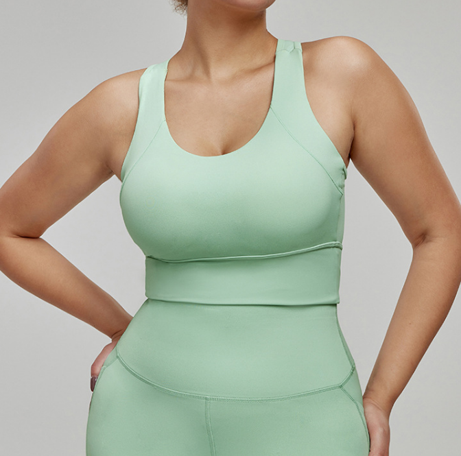 Chaleco de yoga de talla grande con almohadilla para el pecho, sin copa para correr, top deportivo con pecho grande, ropa interior de entrenamiento pequeña para mujer