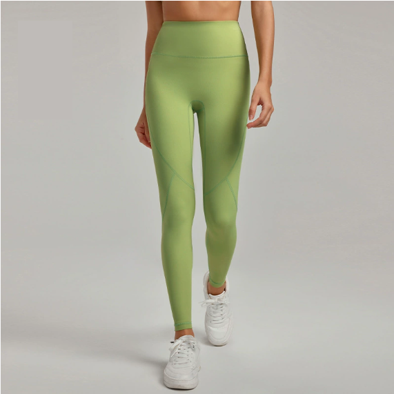 Antibacterial Inner Sports Trousers Contrasting Color Thread Nude Feel Fitness Tights Outer Wear High Waist Hip Lift Yoga Trousers