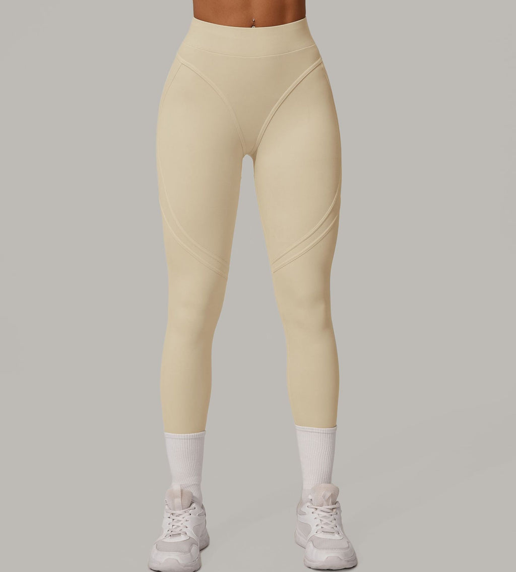 Pantalon de yoga brossé taille haute Autumn Sand, pantalon de course à pied, séchage rapide, pantalon de fitness, amincissant, pantalon de sport moulant